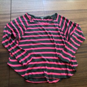 Splendid Striped Pink and Green Waffle Thermal